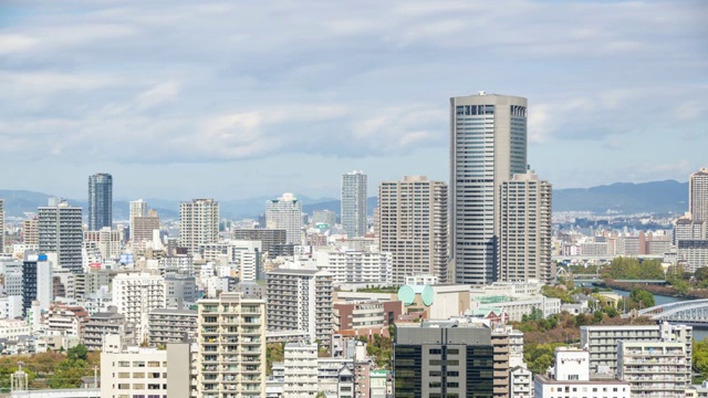 日本大阪城市建设视频素材