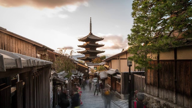 日本京都法观寺街景视频下载