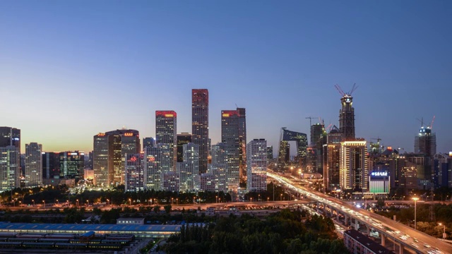 北京国贸商务区建筑夜景视频素材