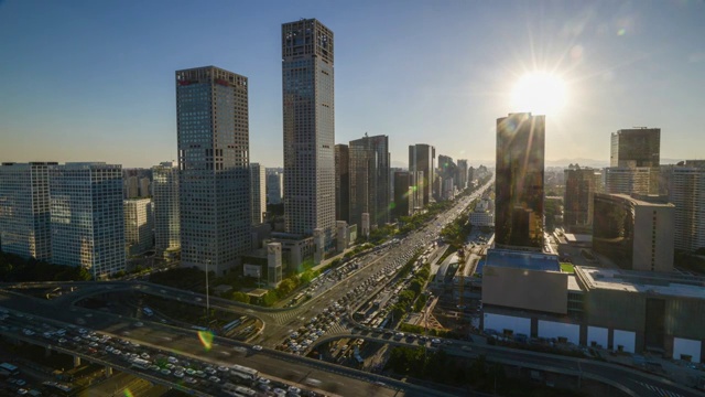 北京国贸商务区交通视频素材