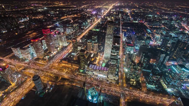 北京国贸商务区城市夜景视频素材