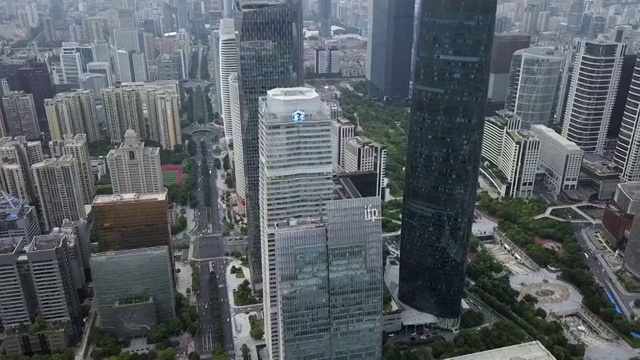 航拍广东省广州市CBD视频素材