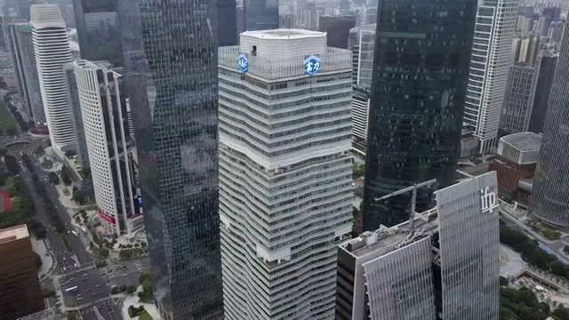航拍广东省广州珠江新城风光视频素材