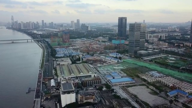 航拍广东省广州市琶洲风光视频素材