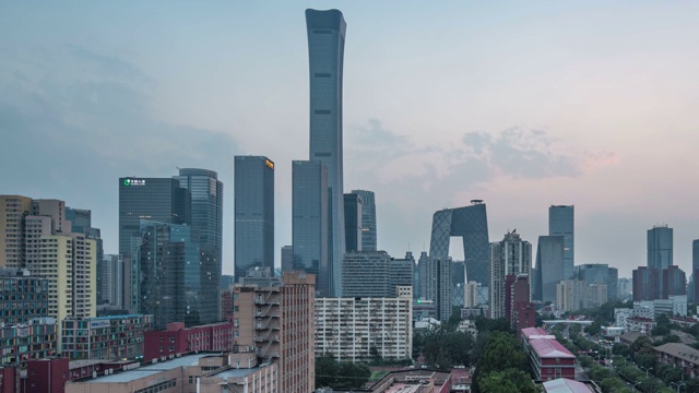 北京国贸延时风光视频素材