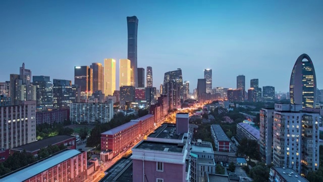 北京国贸CBD夜景视频素材