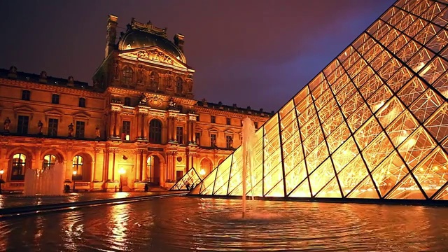 法国巴黎罗浮宫视频下载