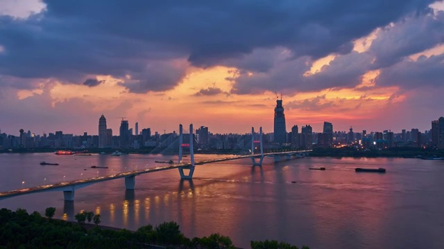 武汉长江二桥延时摄影视频素材