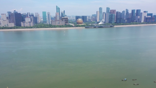 杭州奥体中心航拍视频素材