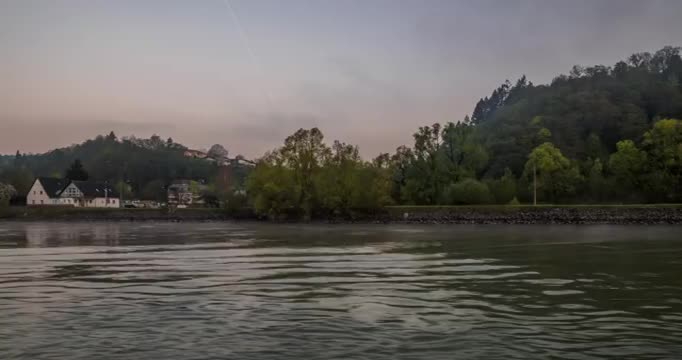 延时德国帕绍多瑙河日出视频素材