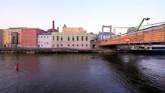 延时德国帕绍城市多瑙河日出视频素材