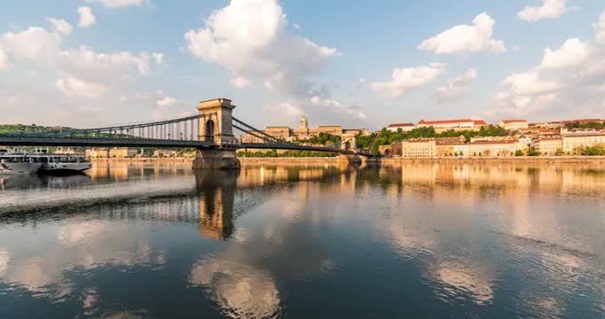 奥地利布达佩斯多瑙河延时日出云视频素材