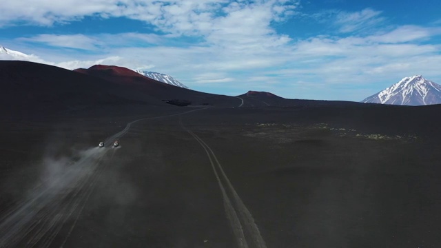 航拍火山平原地貌视频素材