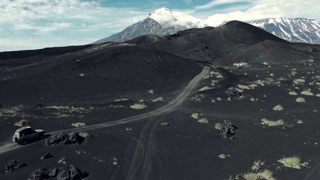 航拍火山平原地貌视频素材
