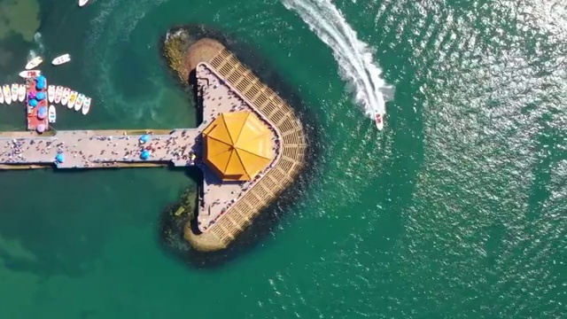 青岛栈桥航拍视频素材