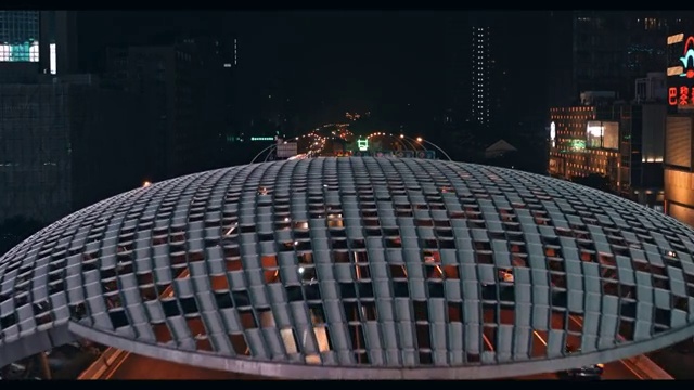 航拍上海五角场彩蛋视频素材