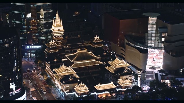 航拍上海静安寺视频素材