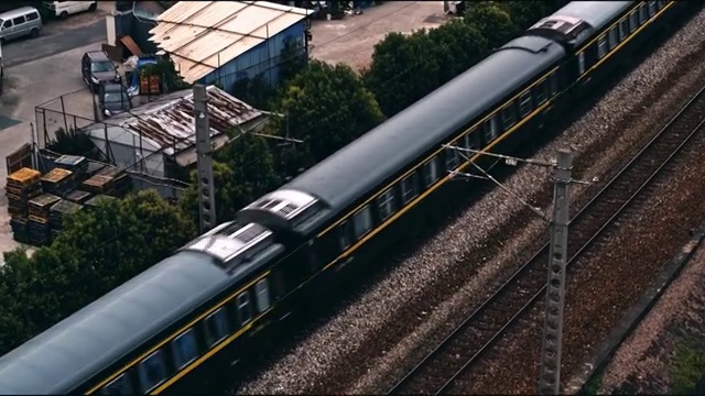航拍上海郊外火车视频素材