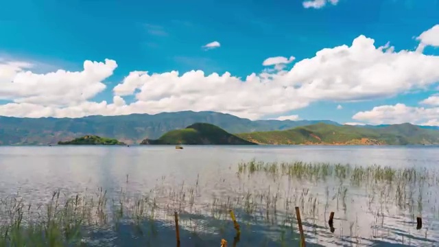泸沽湖三家村延时摄影视频素材