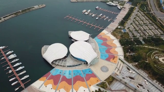 三贝明珠港口航拍视频素材