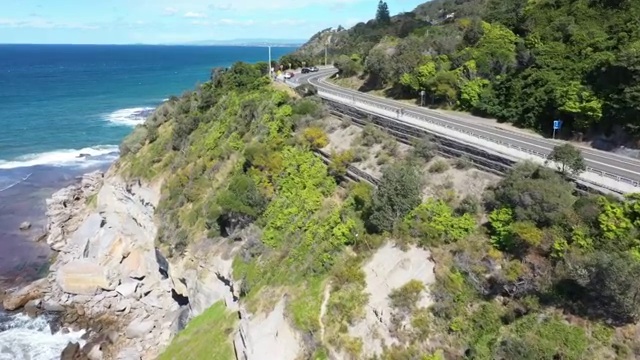 国外海边高速公路航拍4K视频视频素材