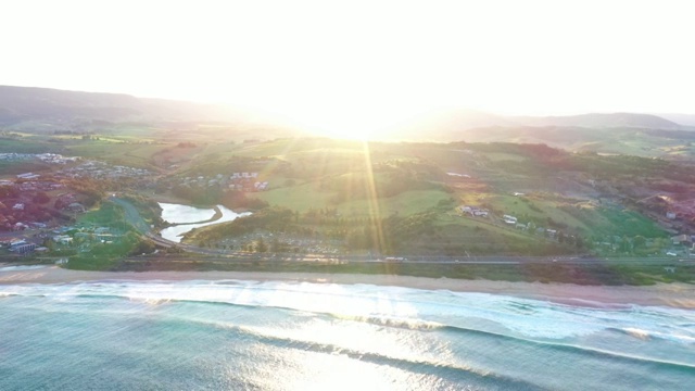 澳大利亚海滨小镇航拍4K视频视频素材