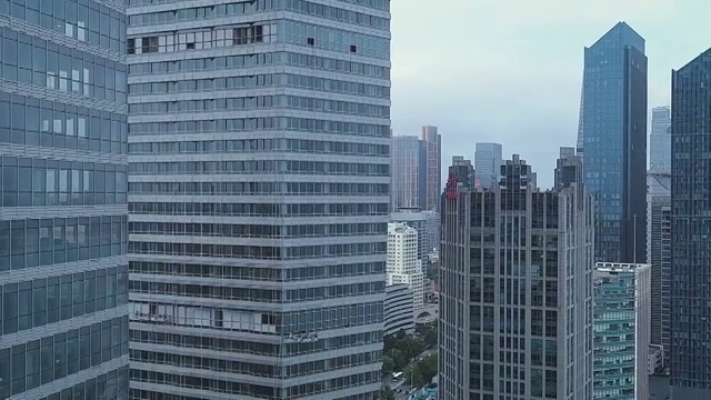 中国青岛浮山湾CBD建筑群航拍视频素材