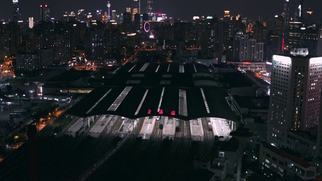 航拍上海站视频素材