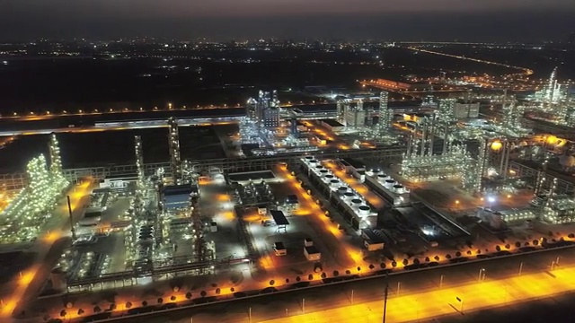武汉乙烯石化工厂航拍视频下载