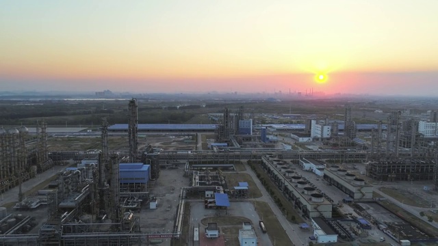 武汉乙烯石化工厂航拍视频下载