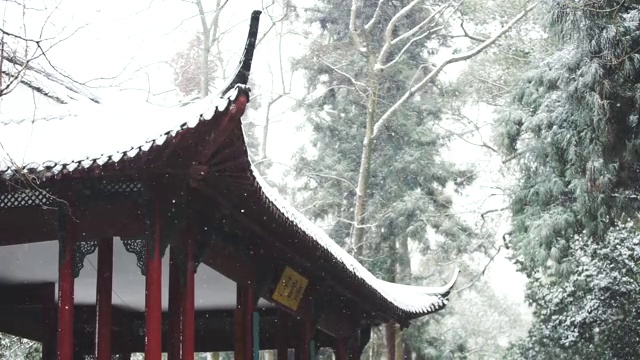 杭州灵隐寺雪景升格视频素材