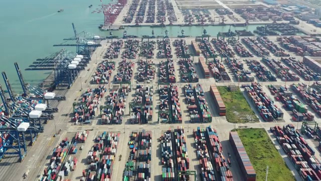 【最新4K航拍】广州南沙港集装箱码头视频素材