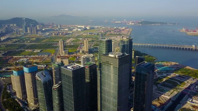 航拍深圳前海深港合作区自贸区视频素材