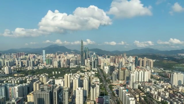 中国广东省深圳航拍视角城市天际线 4K延时摄影视频下载