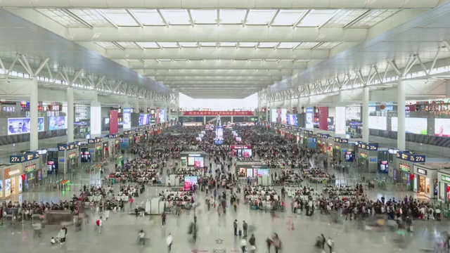 火车站春运人流上海视频素材