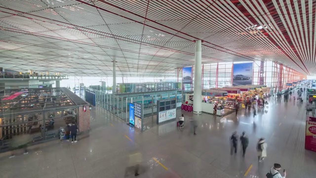 机场春运人流北京视频素材