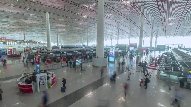 机场春运人流北京视频素材