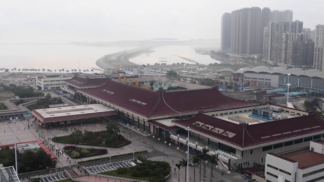广东珠海拱北口岸视频素材