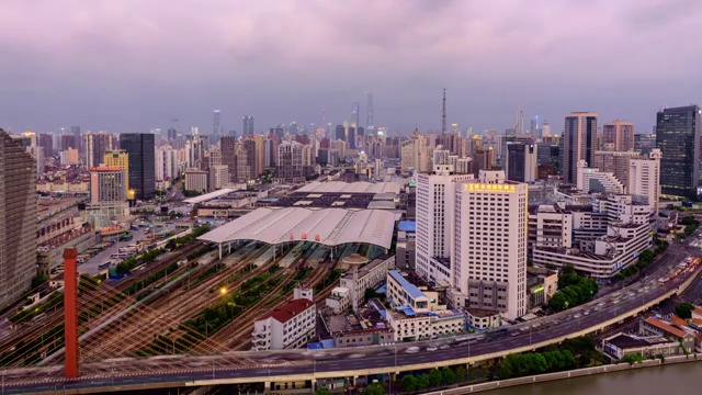 上海火车站4K延时摄影素材视频素材