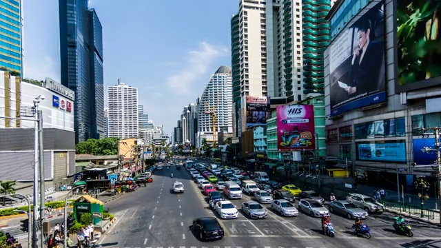 泰国城市景观延时摄影视频素材