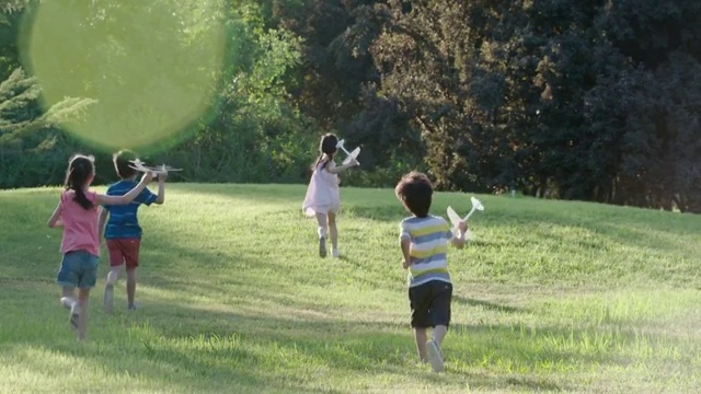 儿童在草坪上玩耍视频下载