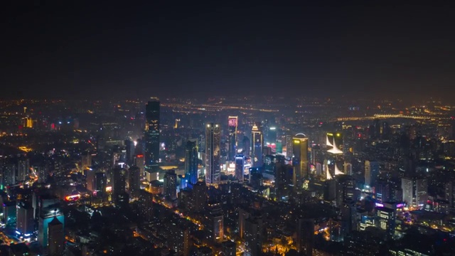 航拍南京新街口夜景视频购买