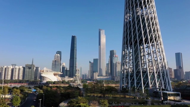 航拍广东省广州市新中轴线视频下载