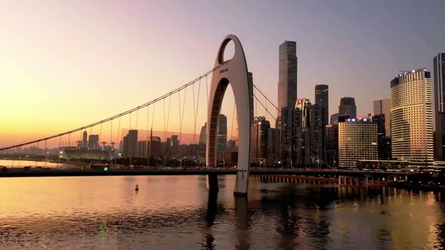 航拍广东省广州市猎德城市风光视频素材