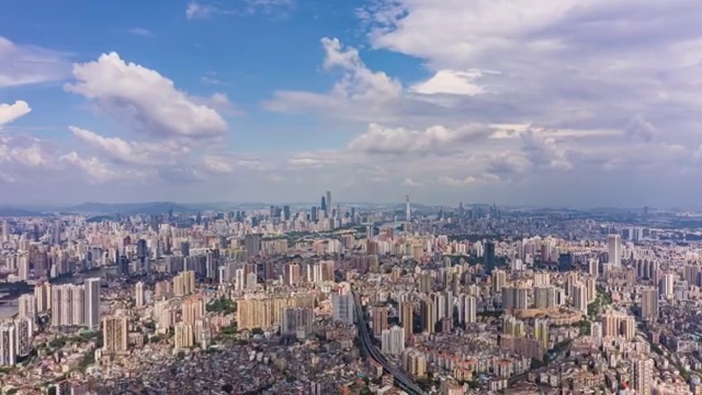 广州城市风光航拍延时视频视频素材