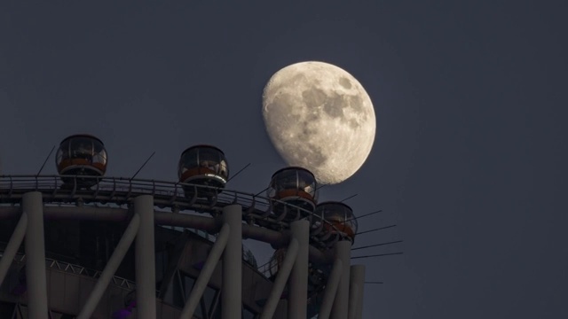 广州塔月亮延时视频素材