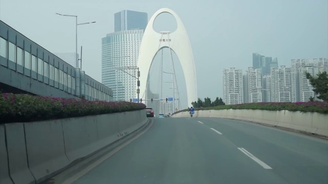 广州新中轴珠江新城行车视角视频素材