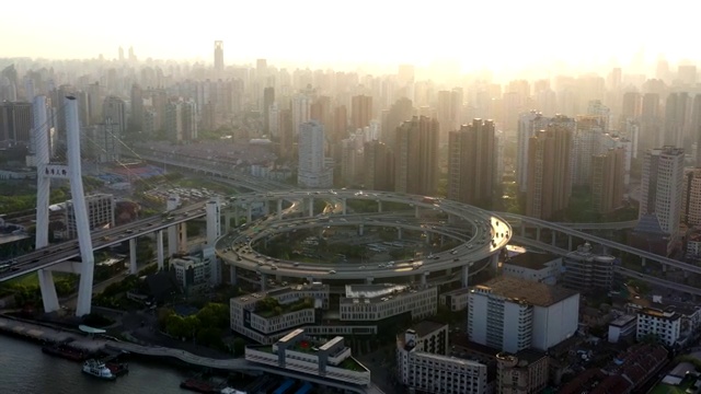 航拍上海南浦大桥4k视频视频素材