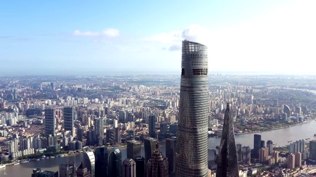 航拍上海陆家嘴金融区4k视频视频素材