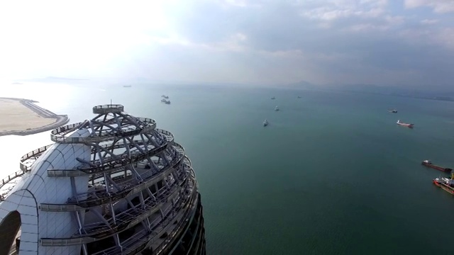 航拍三亚凤凰岛酒店4k视频视频素材